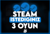 İSTEDİĞİNİZ 3 STEAM OYUNU + GARANTİ