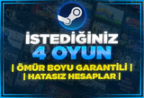 ⭐İSTEDİĞİNİZ 4 OYUN + GARANTİ + 7/24 DESTEK⭐