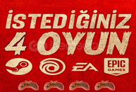 İstediğiniz 4 Oyun + Garanti