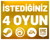 İstediğiniz 4 Oyun + Garanti