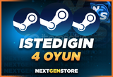 İstediğiniz 4 Oyun + Garanti + Destek