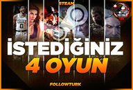 ⭐İSTEDİĞİNİZ 4 OYUN + GARANTİ VE DESTEK⭐