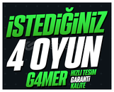 İSTEDİĞİNİZ 4 OYUN + KORUMA + GARANTİ + DESTEK
