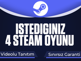 Steam İstediğiniz 4 Oyun [Sınırsız Garanti]