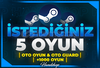 ⭐İSTEDİĞİNİZ 5 OYUN + GARANTİ + 7/24 OTO⭐