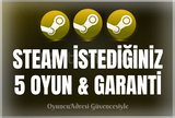 İstediğiniz 5 Oyun + Garanti & Destek