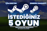 İSTEDIĞINIZ 5 OYUN + GARANTI +DESTEK