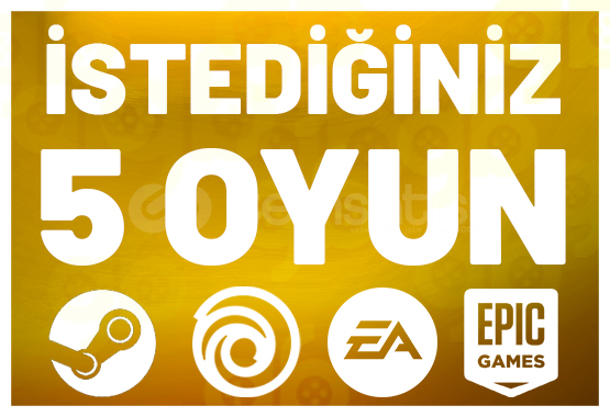 İstediğiniz 5 Oyun + Garanti+ Sınırsız Destek İstediğiniz 5 Oyun + Garanti+ Sınırsız Destek