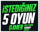 İSTEDİĞİNİZ 5 OYUN + KORUMA + GARANTİ + DESTEK