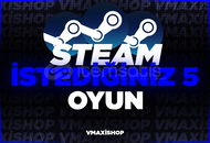 ⚡İSTEDİĞİNİZ 5 OYUN STEAM + GARANTİ⚡