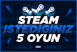 ⚡İSTEDİĞİNİZ 5 OYUN STEAM + GARANTİ⚡