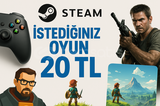 İstediğiniz 3 Oyun 25 TL Steam 