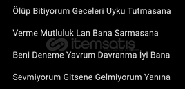 İSTEĞE ÖZEL ŞARKI SÖZÜ 