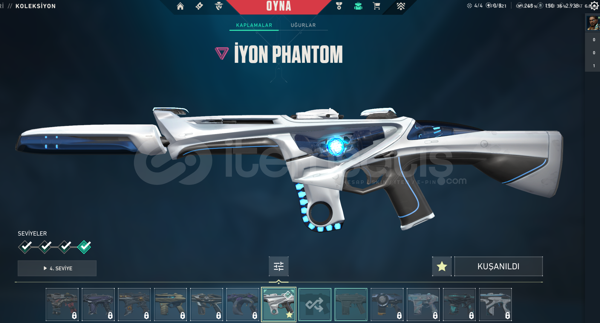 İyon Phantom | 36 LvL Bronz, 243 VP, TR Server İyon Phantom | 36 LvL Bronz, 243 VP, TR Server