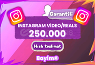 INSTAGRAM 250.000 REELS & VİDEO GÖRÜNTÜLENME / GARANTİLİ