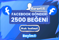 FACEBOOK 2.500 GÖNDERİ BEĞENİ / GARANTİLİ