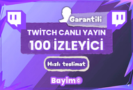 TWITCH CANLI YAYIN İZLEYİCİ 100 KİŞİ & 6 SAAT / GARANTİLİ