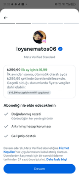 Kadın Hesap + İndirimli Meta Verified + 2019
