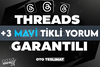 ⭐[KALİTE] THREADS +3 ADET MAVİ TİK YORUM⭐