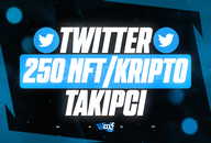 ⭐[KALİTE] Twitter(X) 250 NFT/Kripto Takipçi