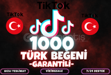 ⭐️ [KALİTELİ] 1000 TİKTOK TÜRK BEĞENİ ⭐