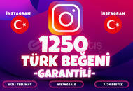 ⭐️[KALİTELİ] 1250 TÜRK BEĞENİ İNSTAGRAM⭐