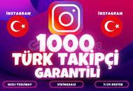 ⭐️ [KALİTELİ] 1000 TÜRK TAKİPÇİ⭐️ 