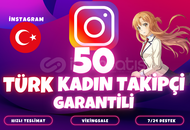 ⭐️[KALİTELİ] 50 TÜRK KADIN TAKİPÇİ⭐️