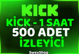 ⭐[Kaliteli]⭐ 500 ADET 1 SAATLİK KİCK İZLENME 