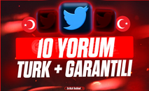 ⭐[KALİTELİ+GARANTİLİ] Twitter 10 TÜRK Yorum