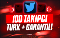 ⭐[KALİTELİ+GARANTİLİ] Twitter 100 TÜRK Takipçi