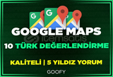 ⭐[KALİTELİ] GOOGLE MAPS 10 TÜRK YORUM⭐