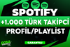 ⭐[KALİTELİ] SPOTİFY +1000 TÜRK TAKİPCİ GARANTİLİ