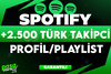 ⭐[KALİTELİ] SPOTİFY 2500 TÜRK TAKİPCİ GARANTİLİ