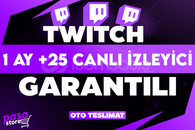 ⭐[KALİTELİ] TWİTCH 1 AY +25 CANLI İZLEYİCİ⭐