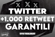 ⭐[KALİTELİ] TWİTTER +1.000 RETWEET GARANTİLİ⭐