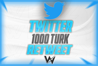 ⭐(KALİTELİ) TWİTTER 1.000 TÜRK RETWEET⭐