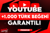 ⭐[KALİTELİ] YOUTUBE +1.000 TÜRK BEĞENİ⭐