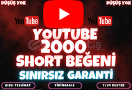 ⭐️[KALİTELİ] YOUTUBE 2000 SHORT BEĞENİ⭐️