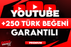 ⭐[KALİTELİ] YOUTUBE +250 TÜRK BEĞENİ⭐