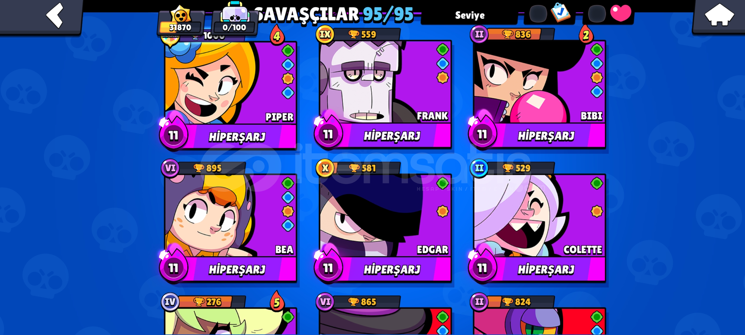 Satılık brawl stars hesabı  Satılık brawl stars hesabı