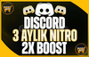 ⭐KENDİ HESABINA ⭐3AYLIK NİTRO + 2X BOOST⭐