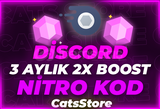 ⭐[KENDİ HESABINIZA] 3 Aylık 2x Boost Nitro⭐