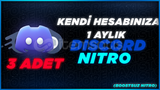 ⚡[3 ADET]⚡ - DISCORD 1 AYLIK NITRO 