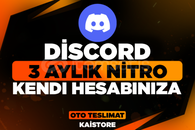 ⭐️ KENDİ HESABINIZA - DİSCORD 3 AYLIK NİTRO ⭐️