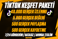 ⭐KEŞFET ETKİSİ!⭐TİKTOK 4X GERÇEK KEŞFET PAKETİ!