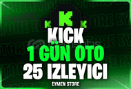 ⭐Kick 1 Gün 25 Canlı Yayın İzleyici