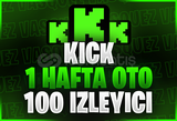 ⭐Kick 1 Hafta Oto 100 Canlı Yayın İzleyici⭐