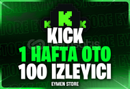 ⭐Kick 1 Hafta Oto 100 Canlı Yayın İzleyici