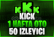 ⭐Kick 1 Hafta Oto 50 Canlı Yayın İzleyici⭐